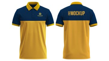 Free Front And Back Polo Shirt Mockup PSD