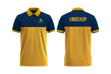 Free Front And Back Polo Shirt Mockup PSD