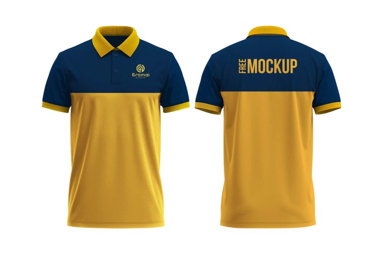 Free Front And Back Polo Shirt Mockup PSD