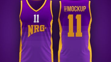 Free Front And Back View of Basketball Uniform or Jersey Mockup PSD