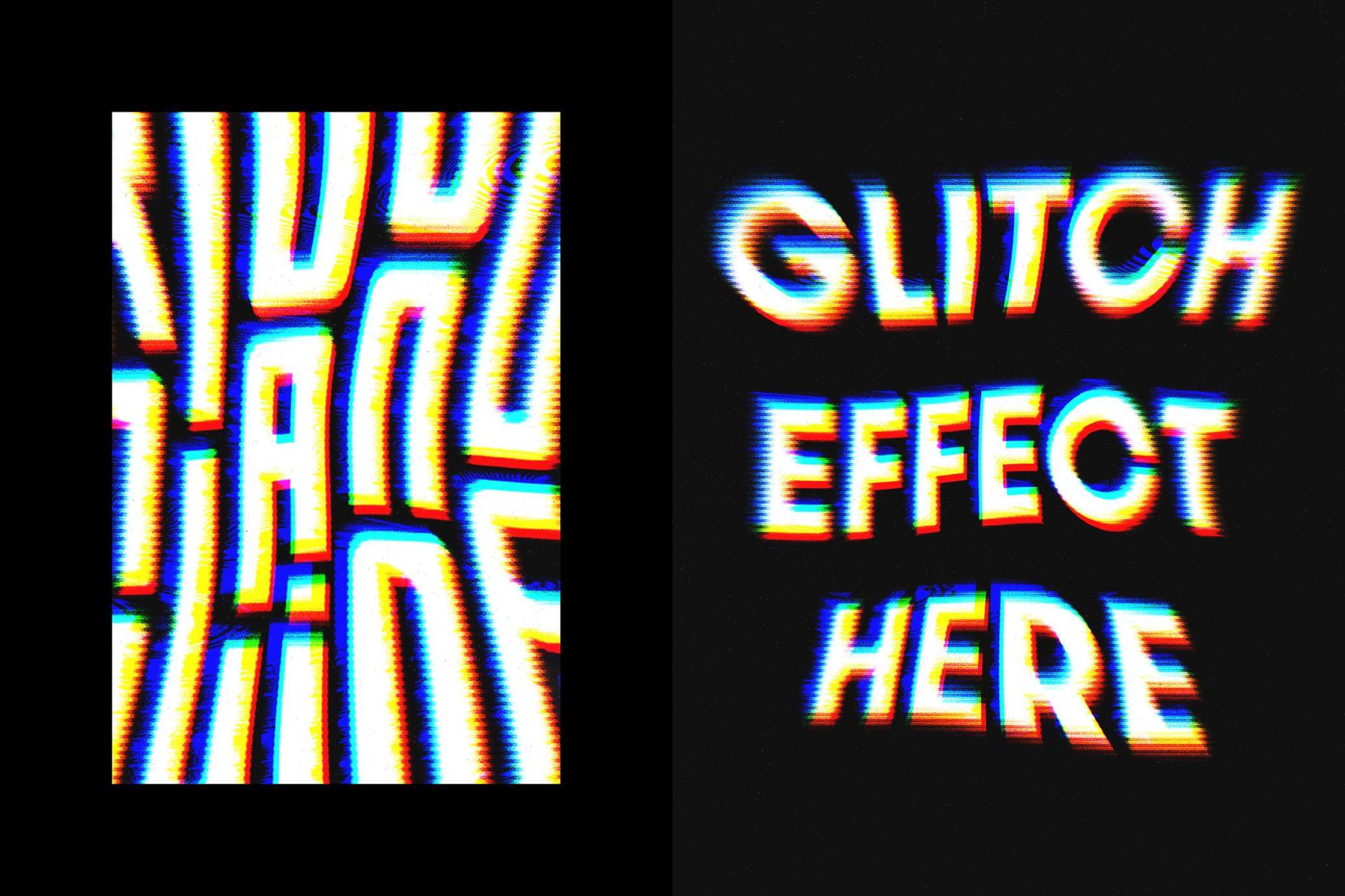 Free Glitch Text And Logo Effect PSD