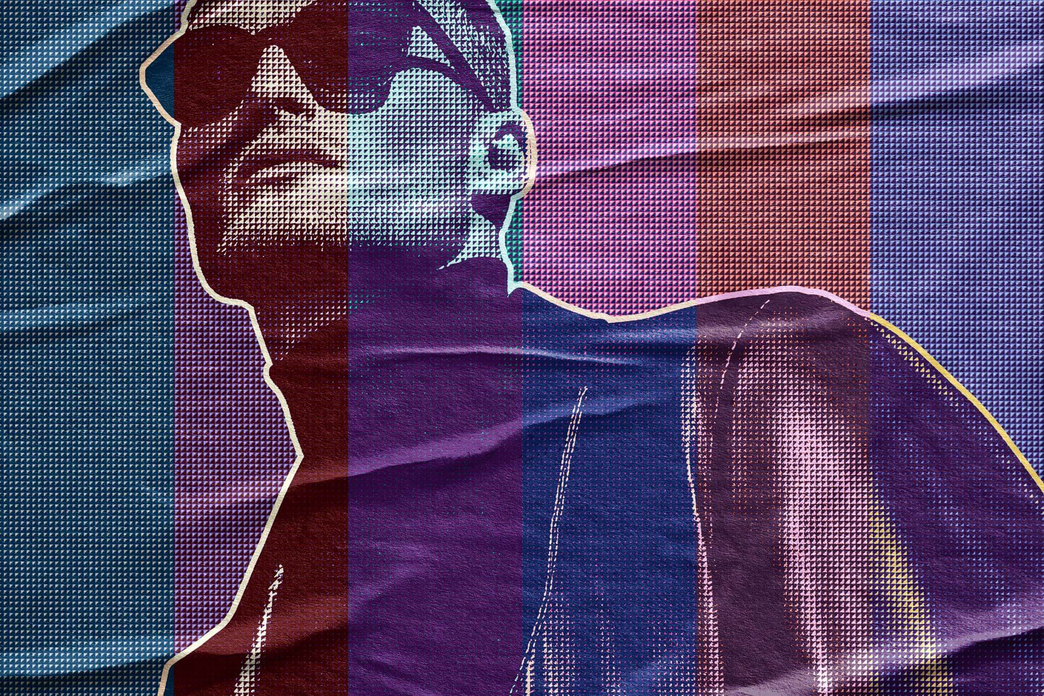 Free Halftone Texture Glued Paper Effect PSD