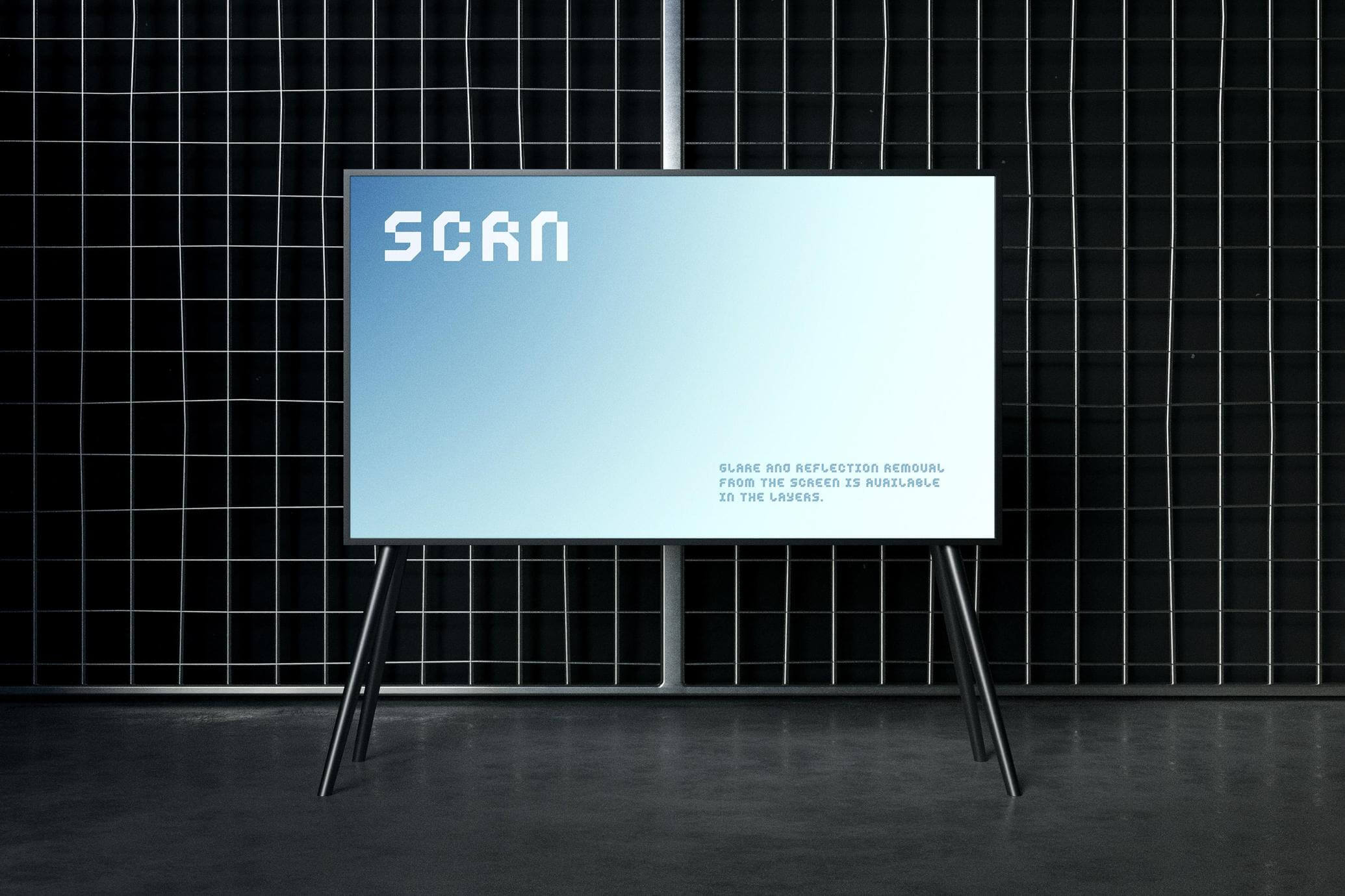 Industrial TV Screen Mockup PSD