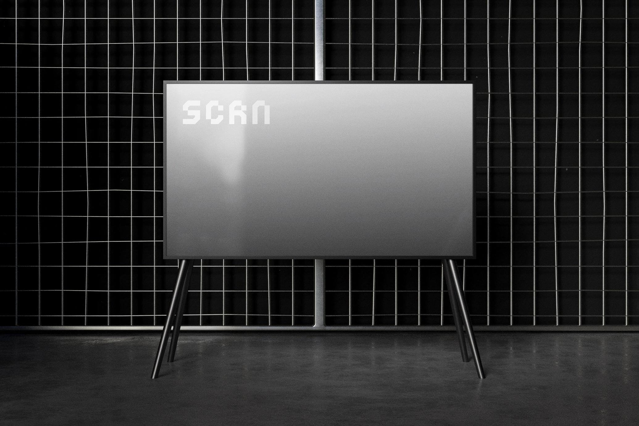 Free Industrial TV Screen Mockup PSD