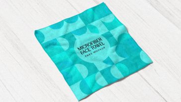 Free MicroFiber Face Towel Mockup PSD