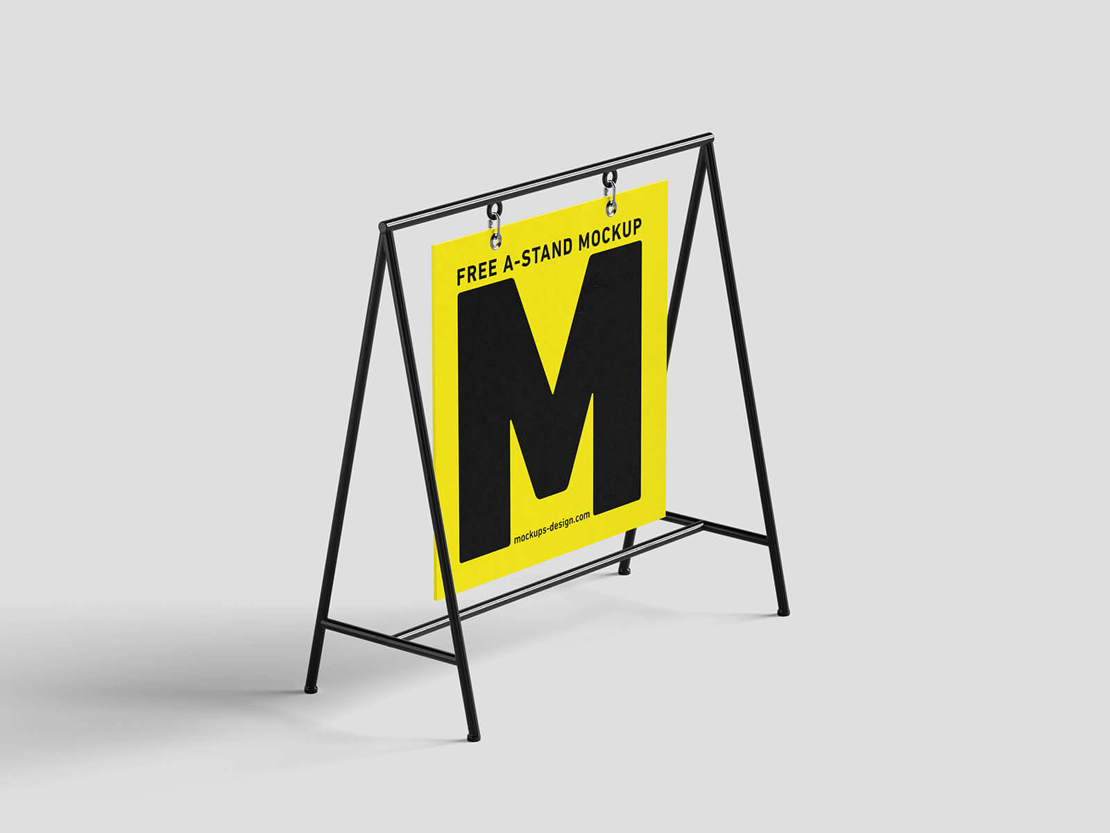 Free Modern Hanging A-Stand Mockup PSD