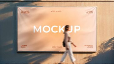 Free Outdoor Billboard Mockup On Wall PSD