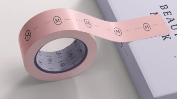 Free Paper Packaging Tape Mockup PSD