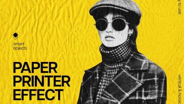 Free Paper Printer Photo Effect PSD