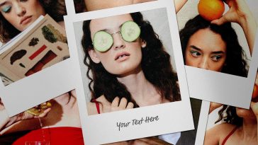 Free Scattered Polaroid Cards Mockup PSD