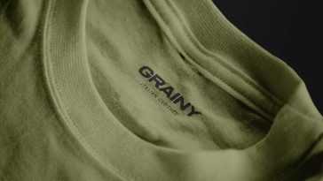 Free Screen Printed T-Shirt Label Mockup PSD