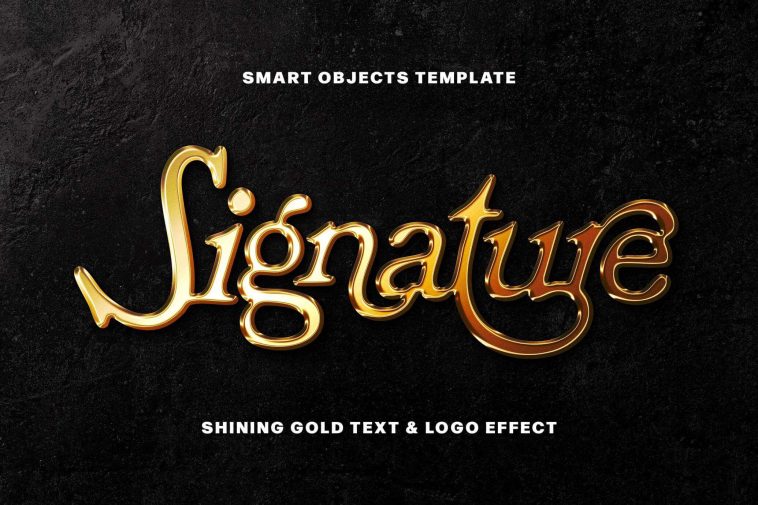 Free Shining Gold Text And Logo Effect PSD