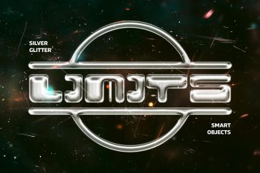 Free Silver Glitter Chrome Text Effect PSD