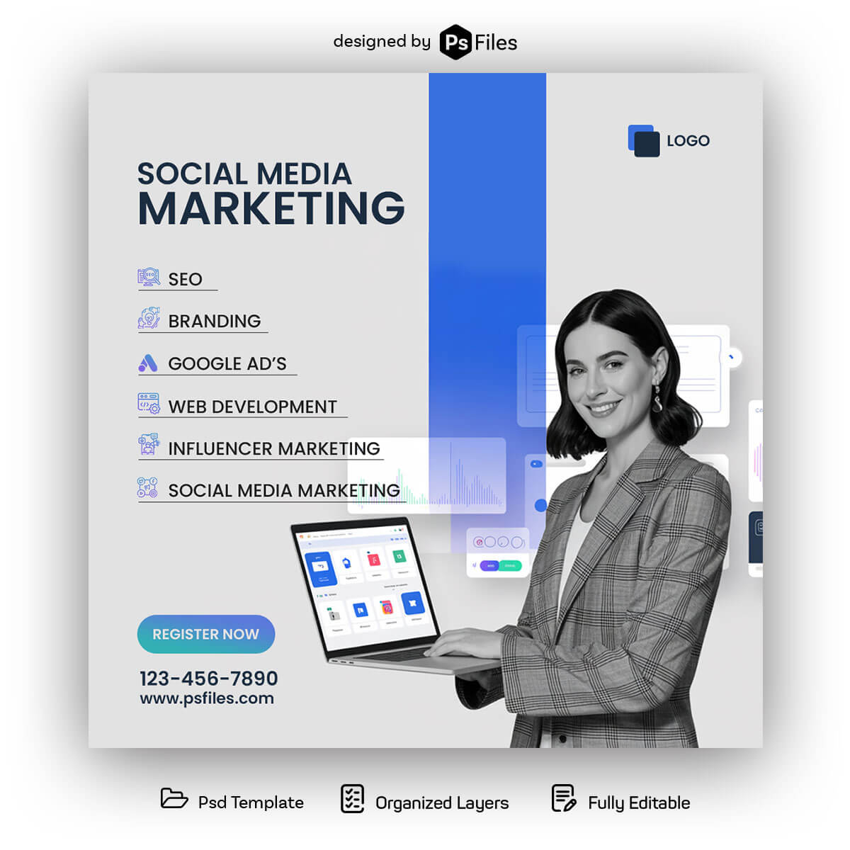 Free Social Media Marketing Instagram Post Mockup PSD Template