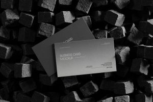 Free Stone Cubes Business Card Mockup PSD