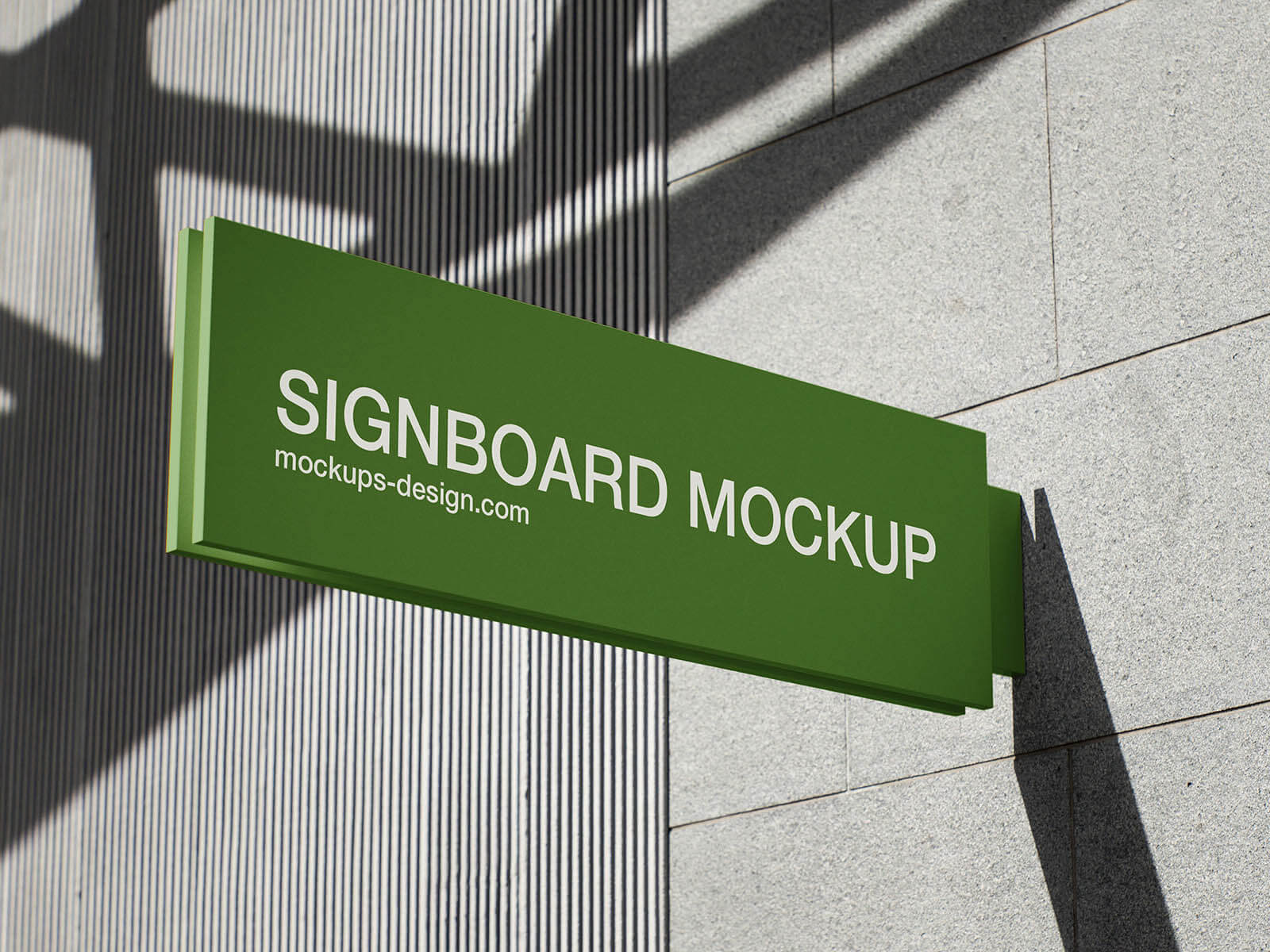 2 Free Rectangle Projecting Sign Mockup PSD Files