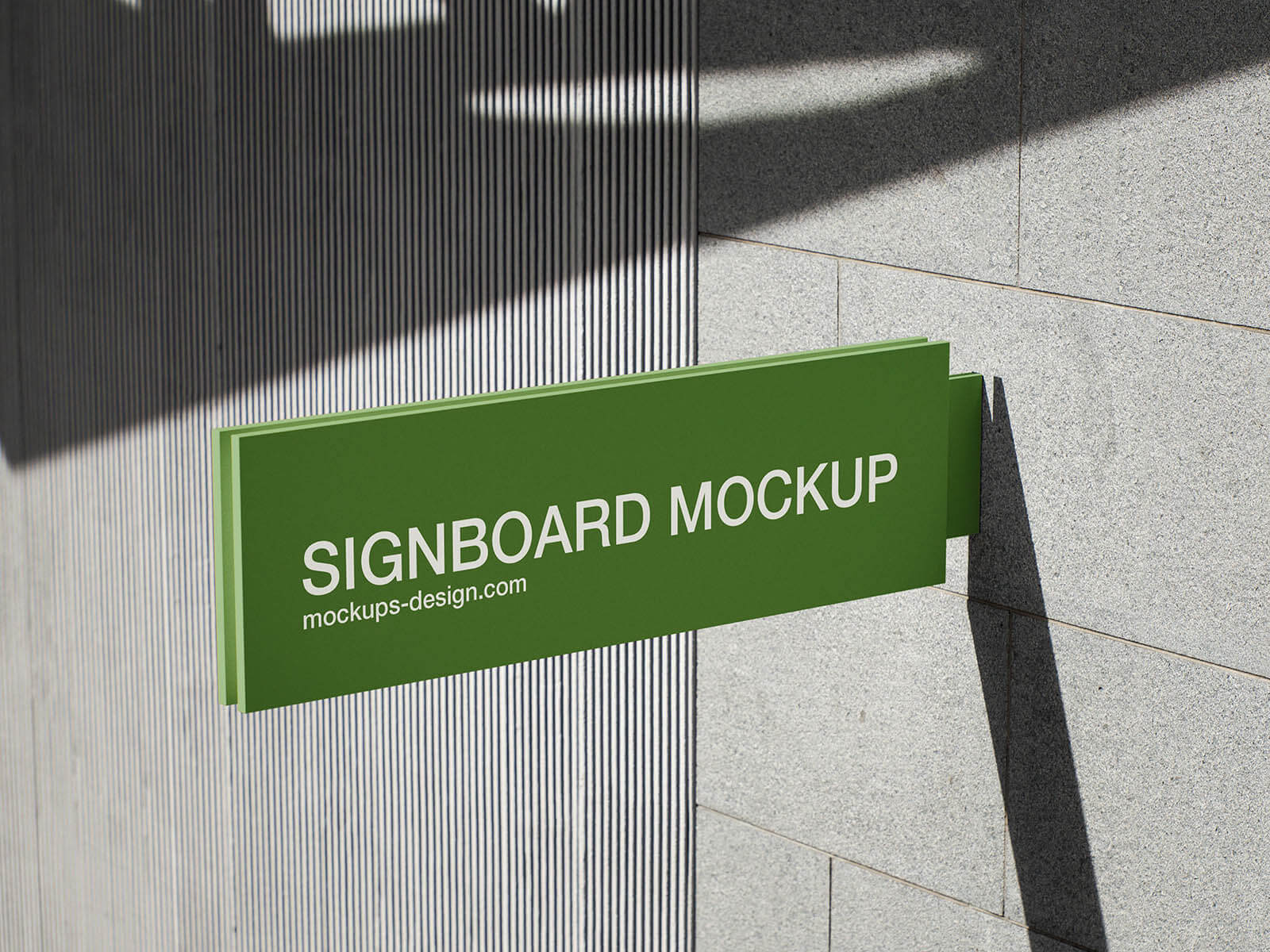 2 Free Rectangle Projecting Sign Mockup PSD Files