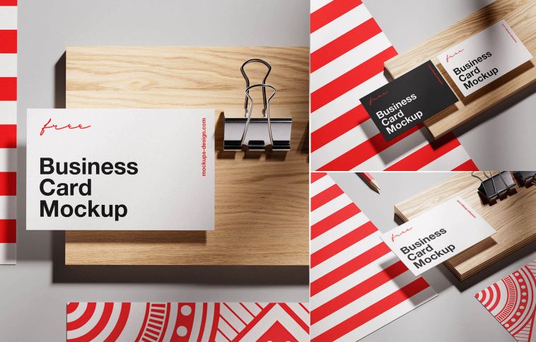 3 Free Elegant Branding Business Card Mockup PSD Files