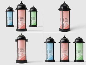 5 Free Morris Advertising Column Pillar Poster Mockup PSD Files