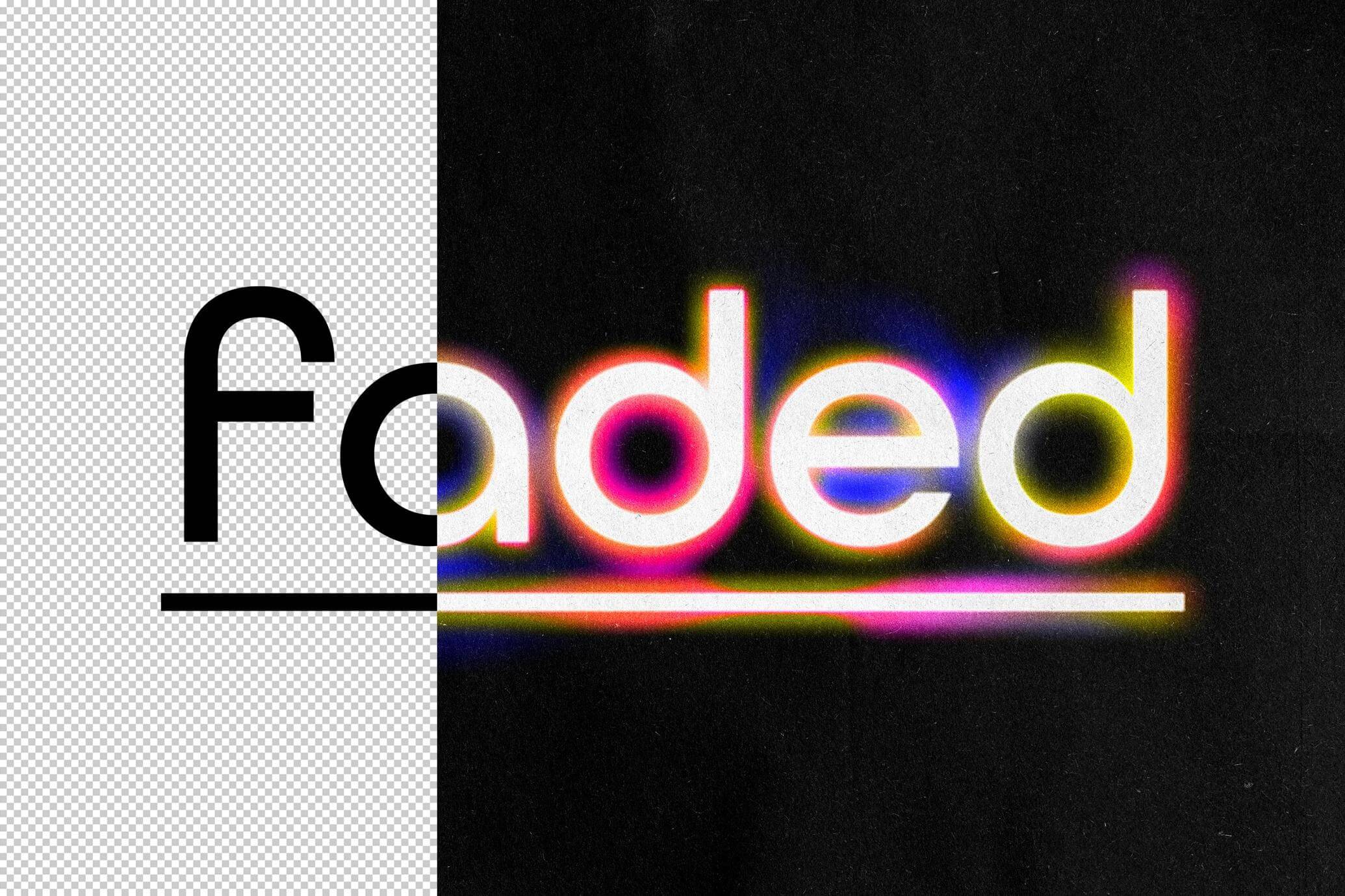 Free Acid Neon Blur Effect PSD