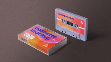Free Audio Cassette Tape Mockup PSD