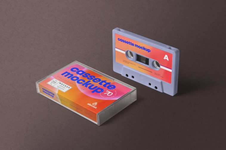 Free Audio Cassette Tape Mockup PSD