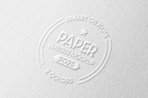 Free Embossed Paper Close-Up Mockup PSD