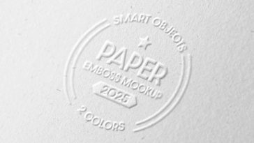 Free Embossed Paper Close-Up Mockup PSD