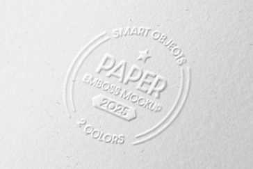 Free Embossed Paper Close-Up Mockup PSD