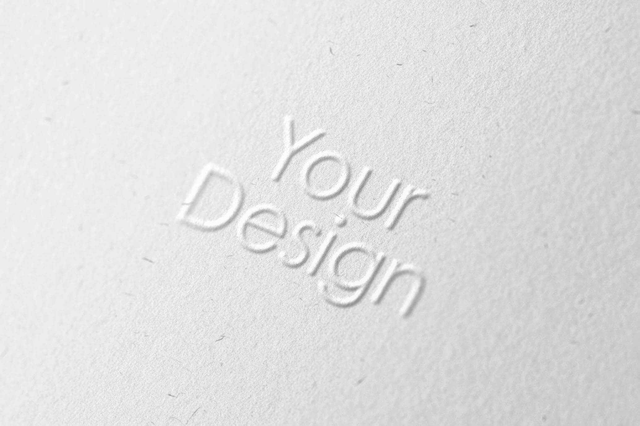 Free Embossed Paper Close-Up Mockup PSD