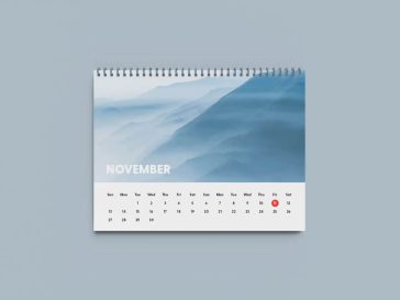 Free Landscape & Portrait Wall Calendar 2026 Mockup PSD Set