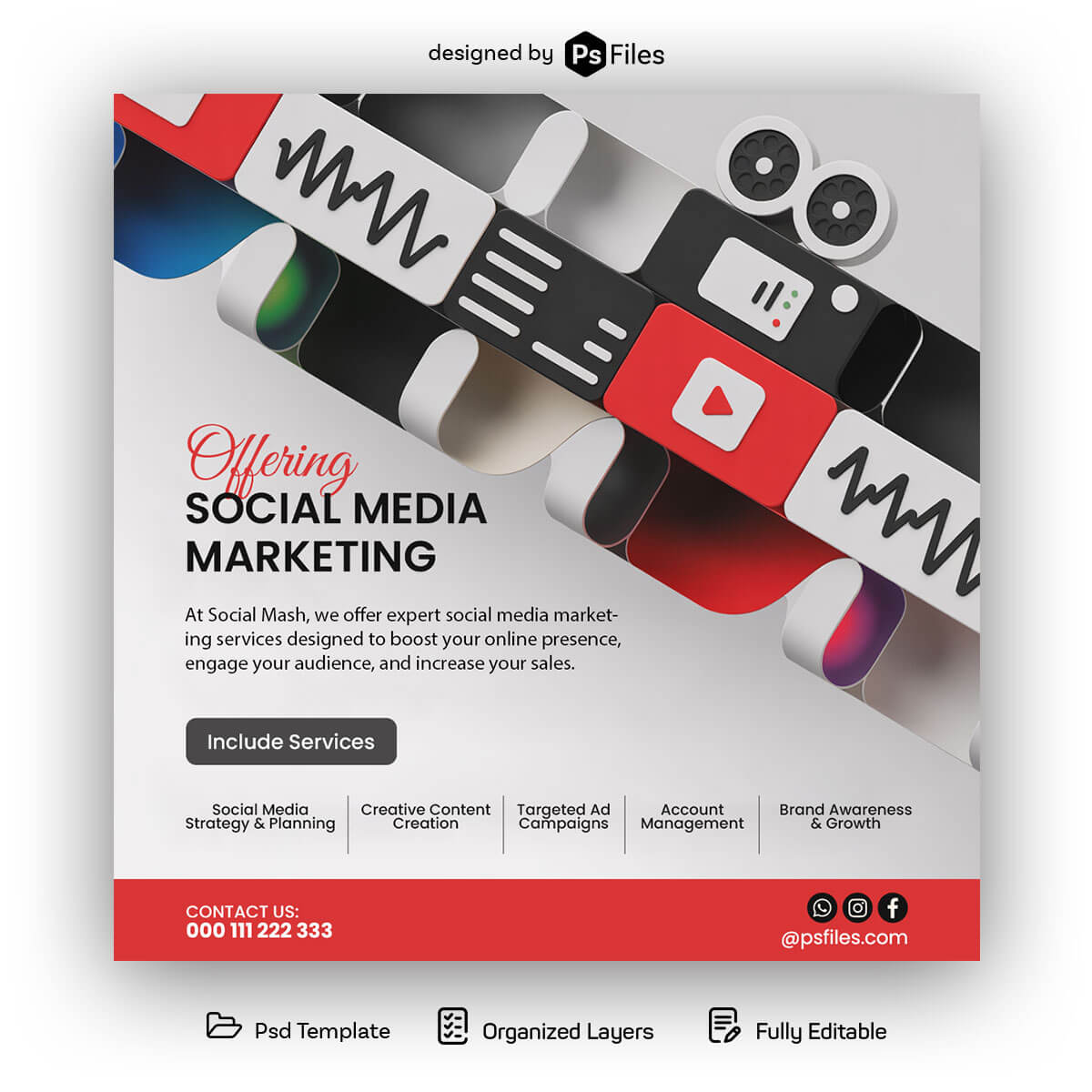 Free PSD Social Media Marketing Instagram Post Template