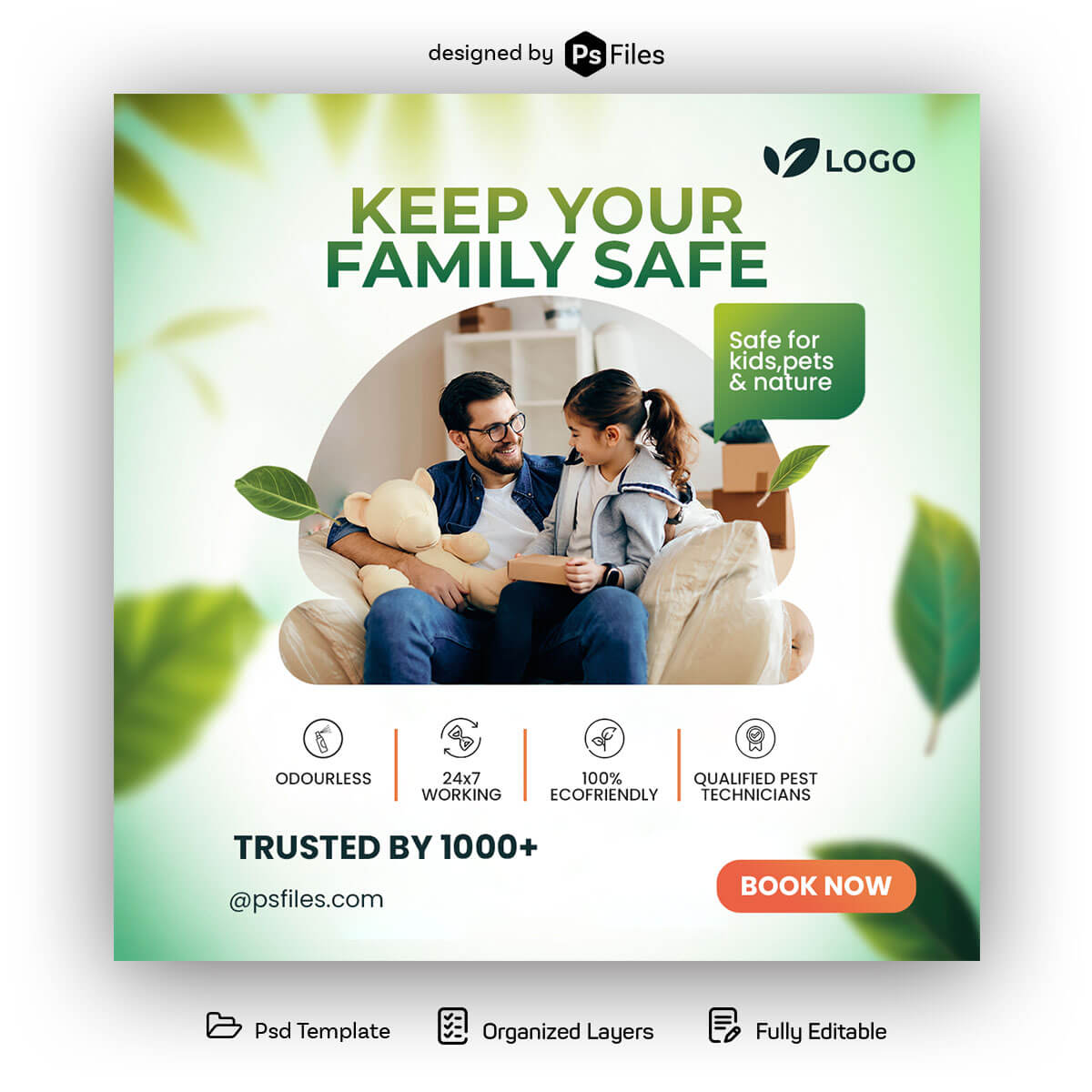 Free Pest Control Service Social Media Post Design Template PSD
