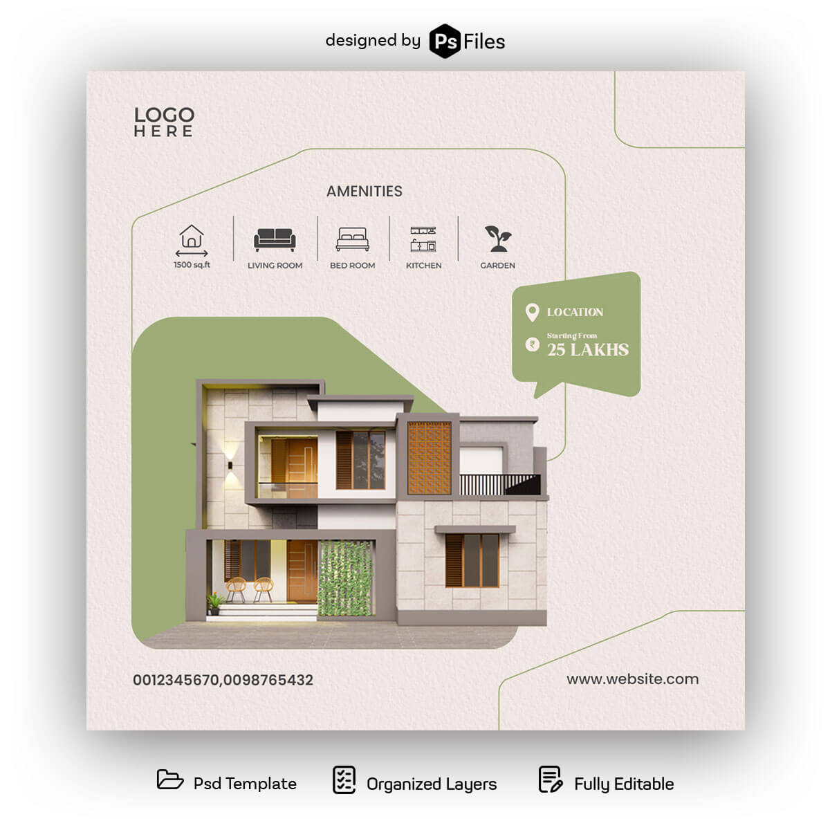 Free Real Estate Instagram Post Design PSD Template – Modern Property Promotion