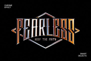 Free Retro Chrome Text And Logo Effect PSD