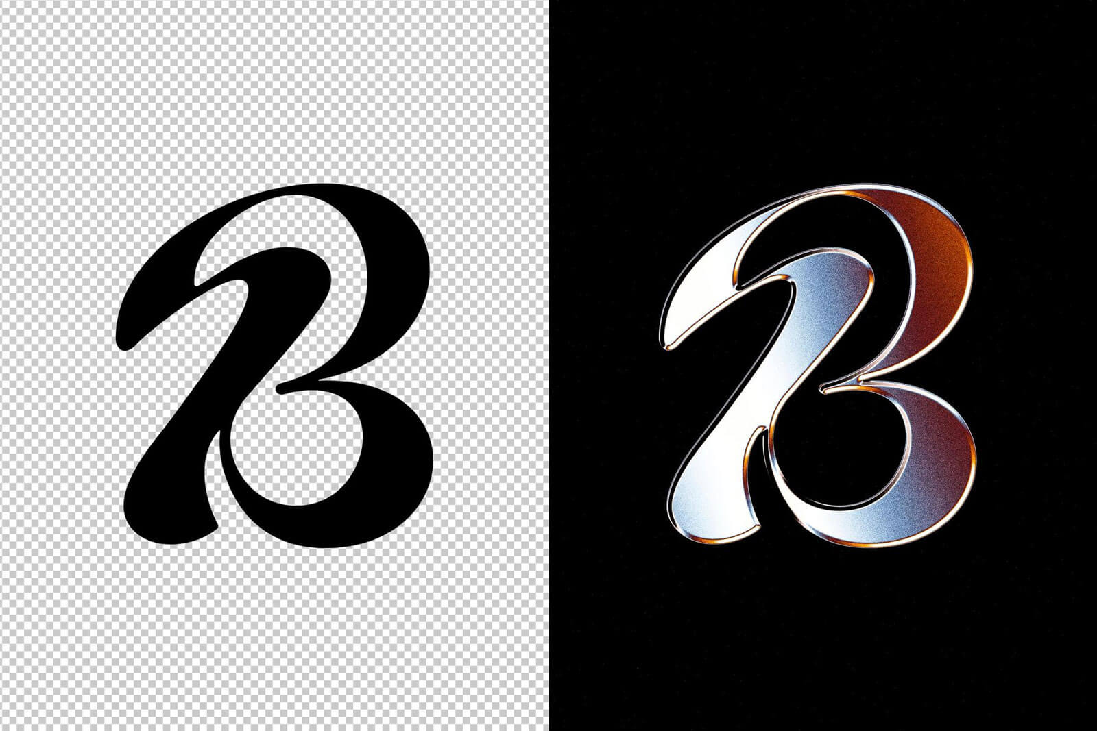 Free Retro Chrome Text And Logo Effect PSD