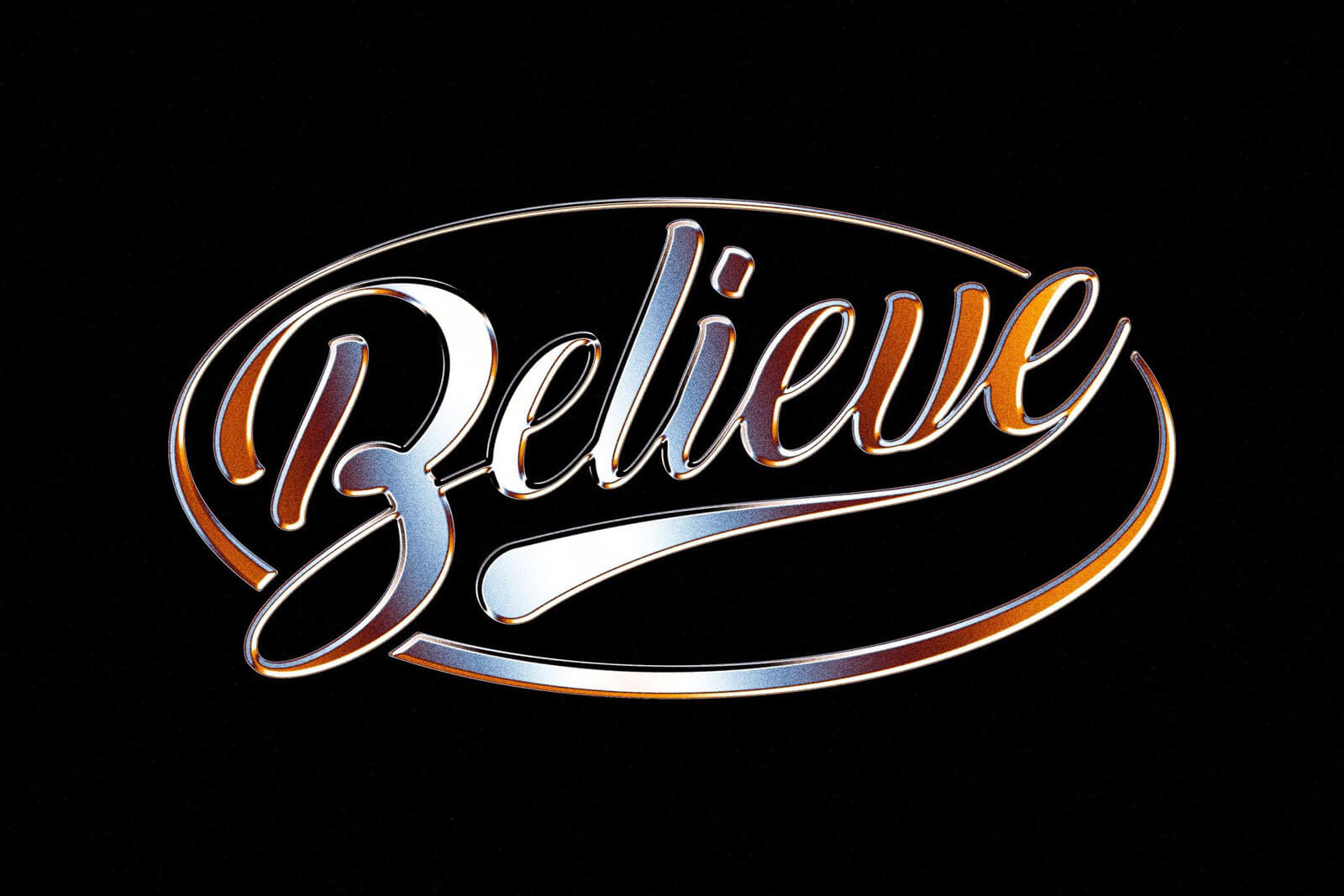 Free Retro Chrome Text And Logo Effect PSD