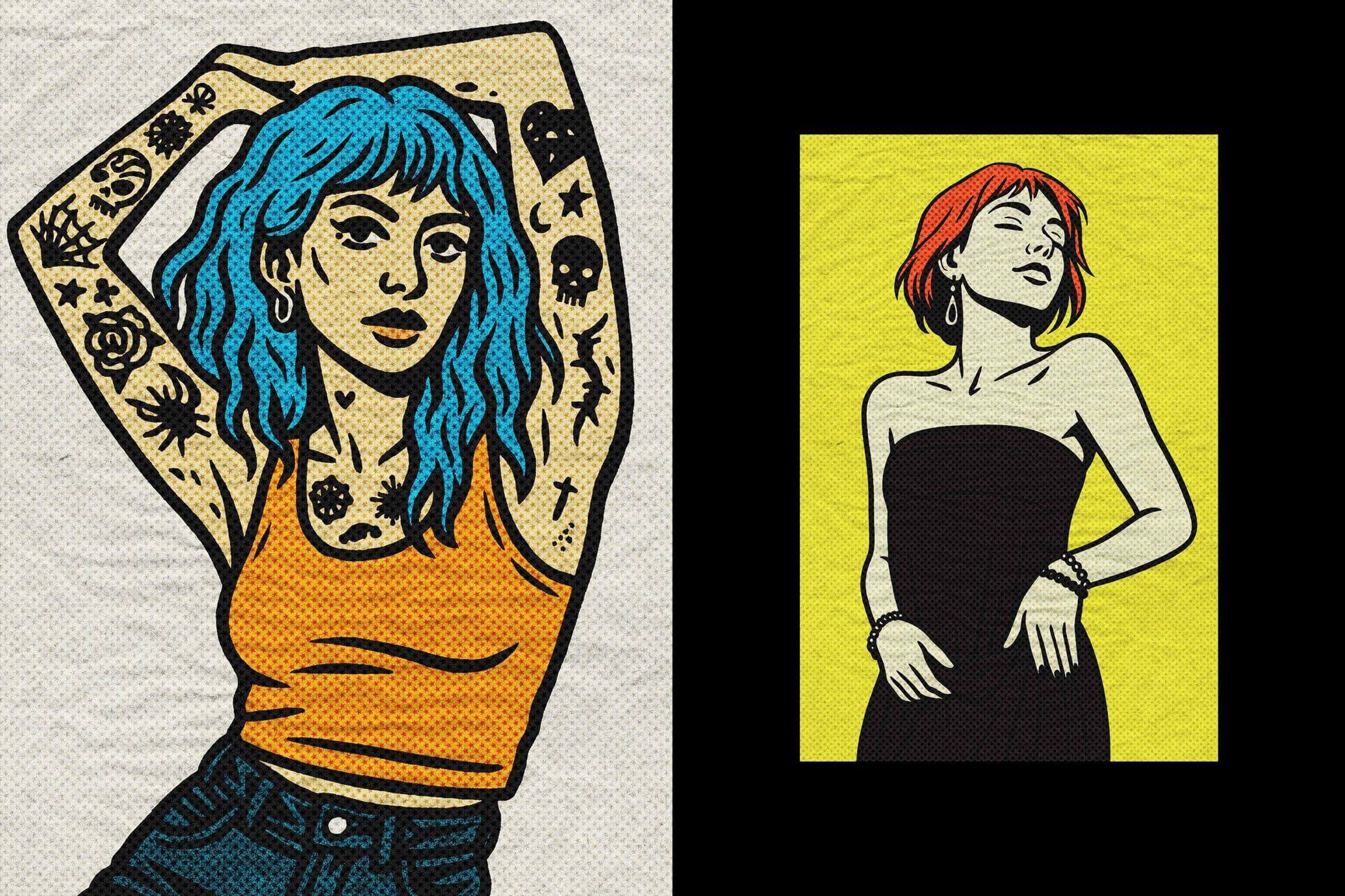 Free Retro Star Poster Design Effect PSD