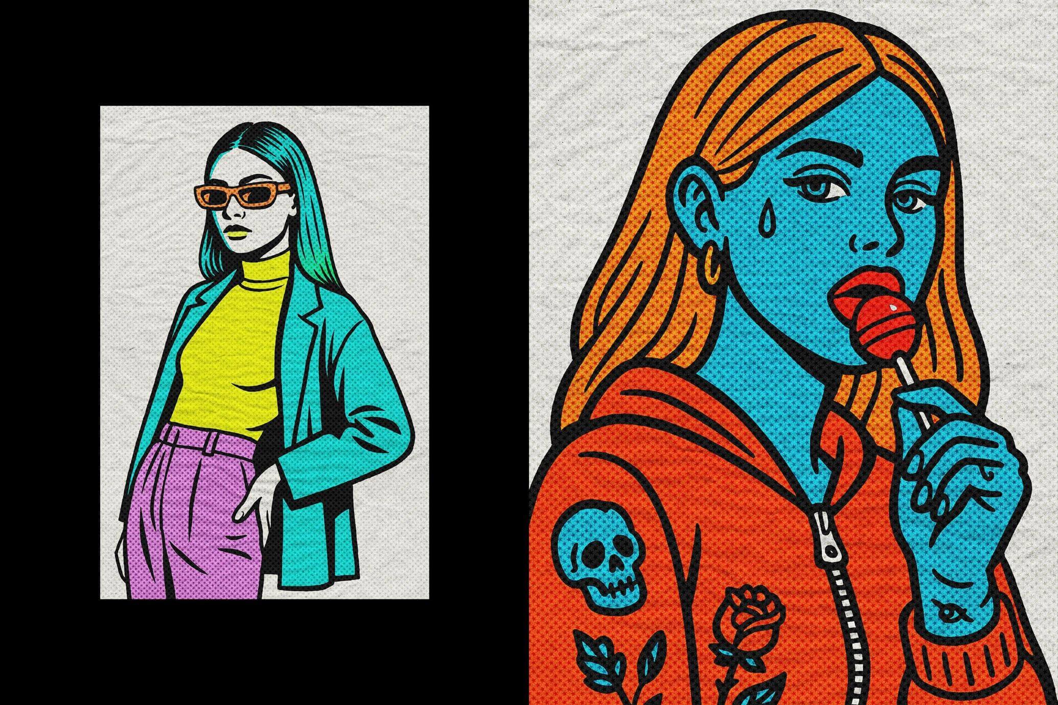 Free Retro Star Poster Design Effect PSD