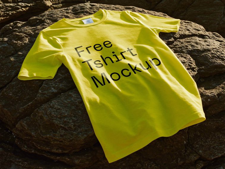 Free Seaside T-Shirt Mockup PSD