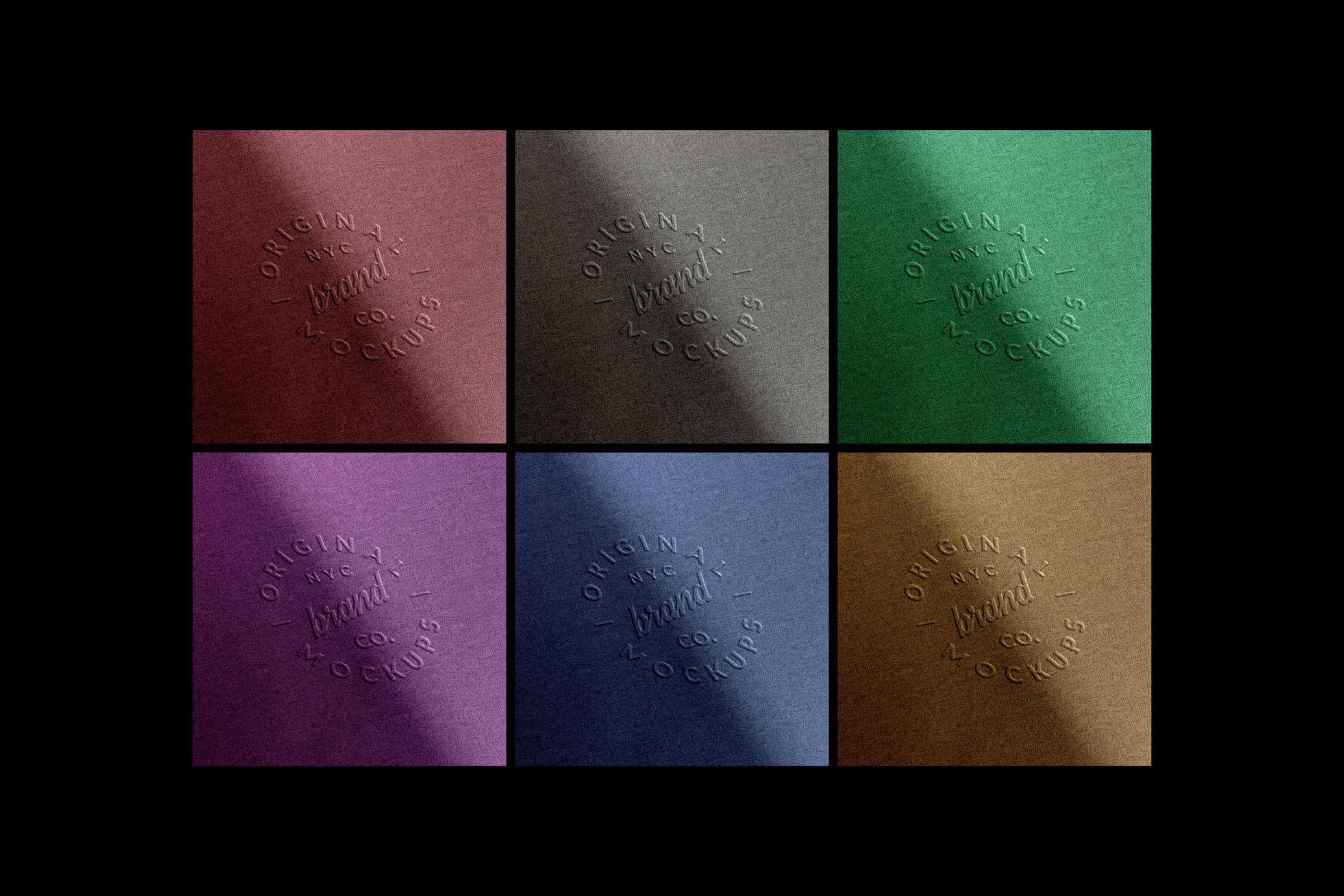 Free Textile Embossing Logo Mockup PSD