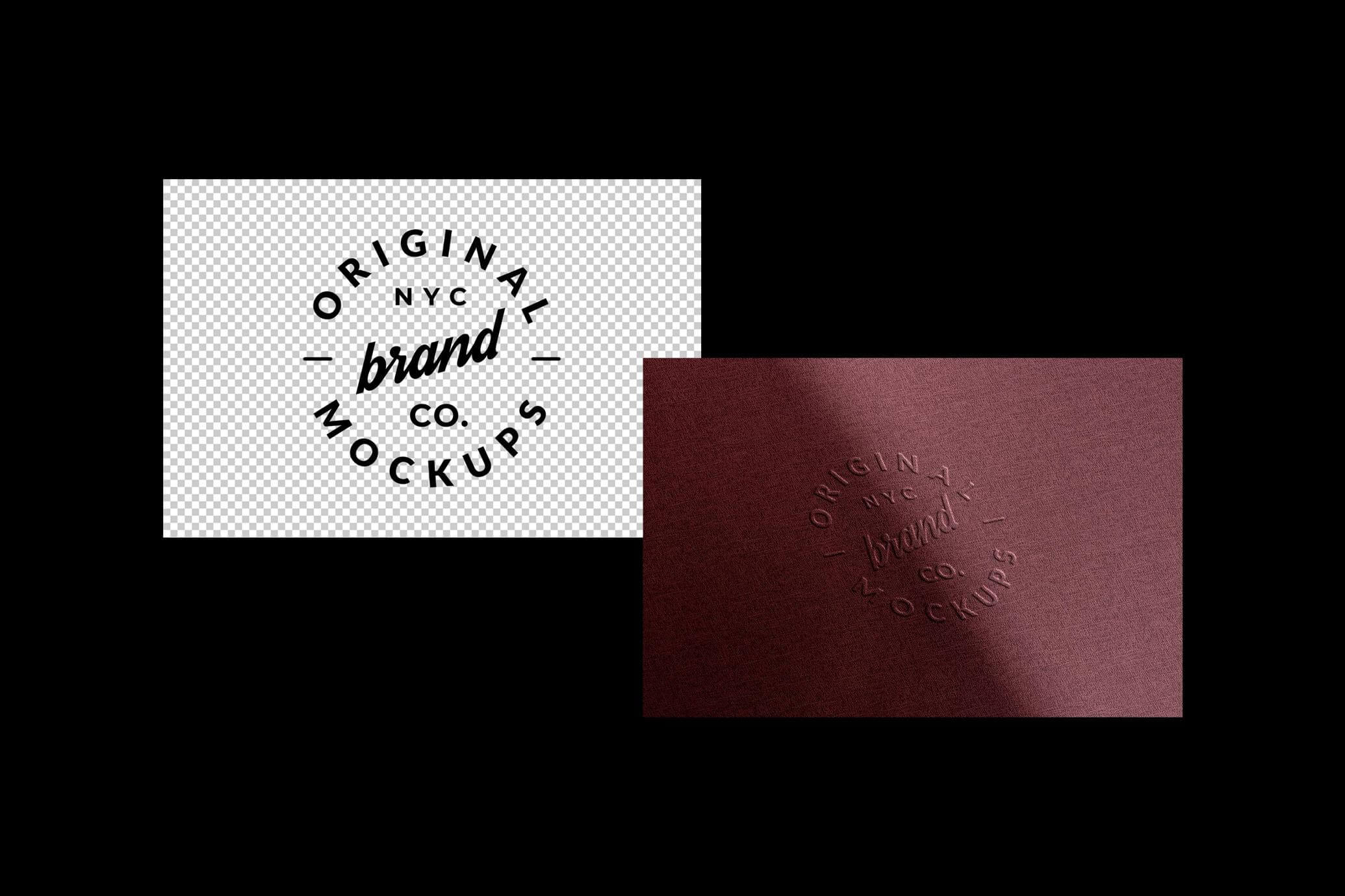 Free Textile Embossing Logo Mockup PSD