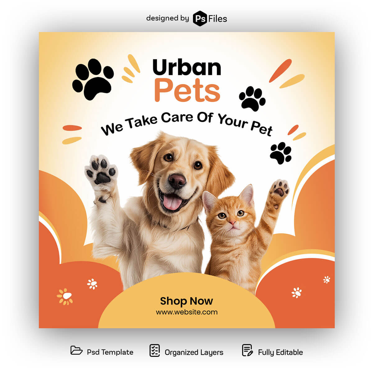 Free Urban Pet Care Instagram Post Mockup PSD