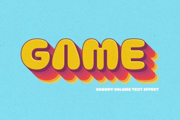 Free Volume Game Text Effect PSD