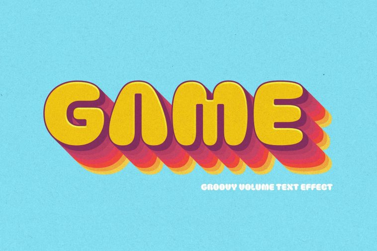 Free Volume Game Text Effect PSD