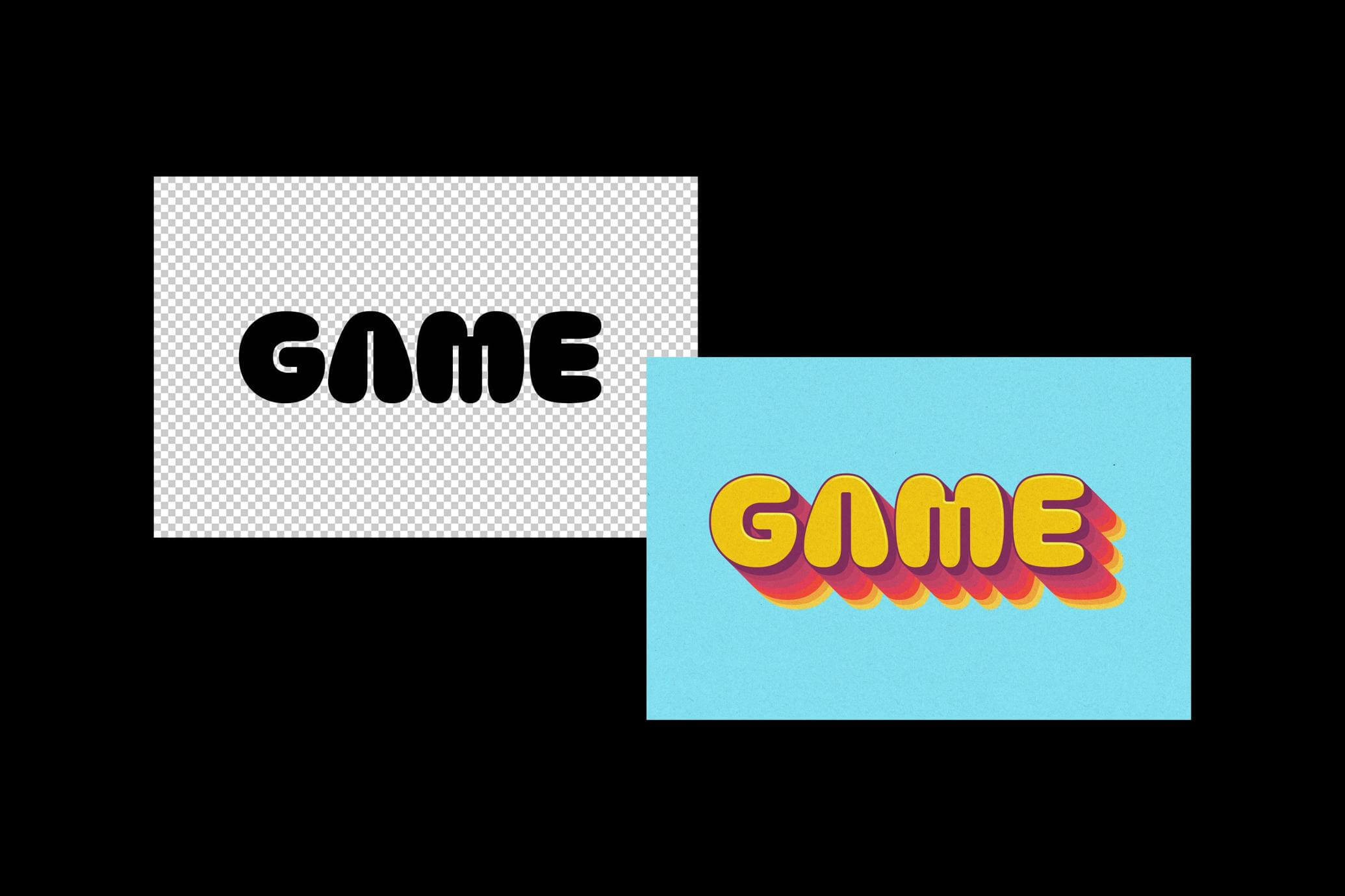 Free Volume Game Text Effect PSD