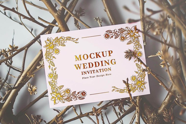 Free Wedding Invitation Card Mockups PSD