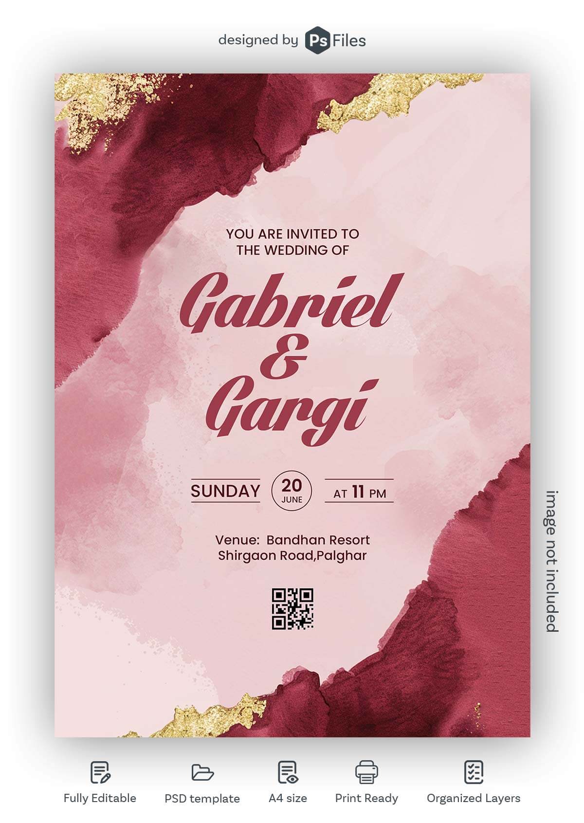 Free Wedding Invitation Flyer Design PSD – Elegant And Customizable Template