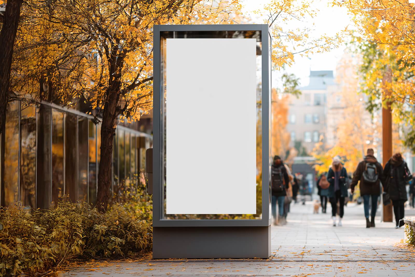 Free Autumn Outdoor Citylight Poster Mockup PSD