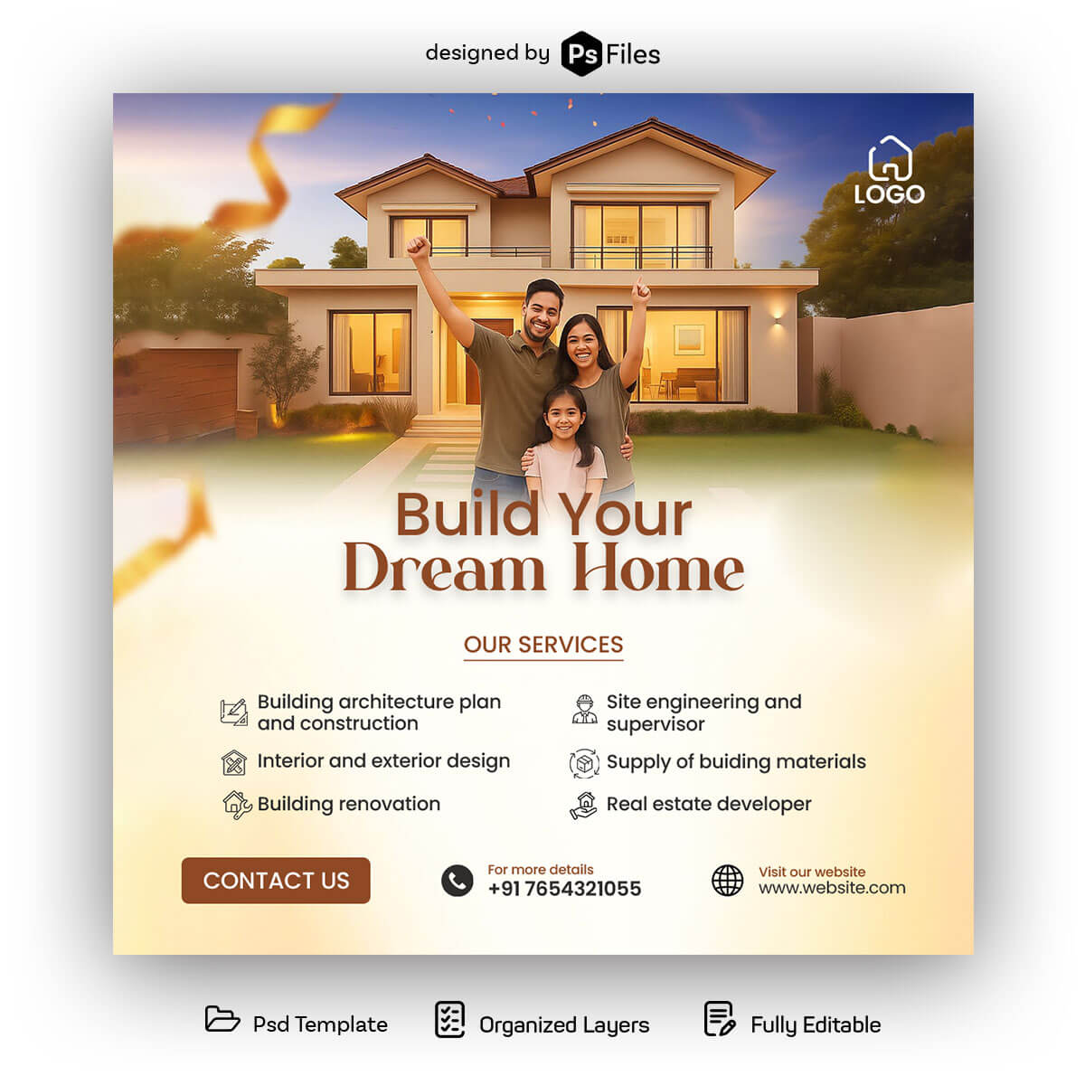 Free Build Your Dream Home Social Media Post PSD Template